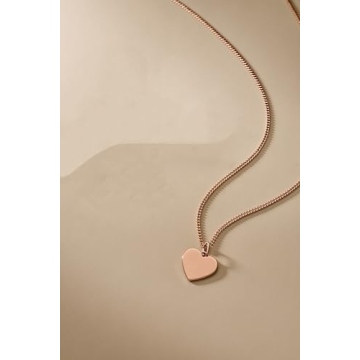 Fossil Women's Curved Chain Necklace in Rose Gold