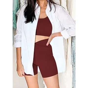 Seamless Yoga Ribbed Workout Sets Women Summer Sports Bra Shorts