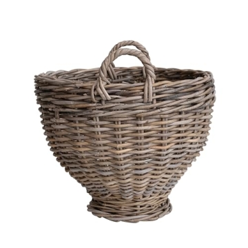 Creative Co-Op Woven Rattan Storage Basket for Versatile Use