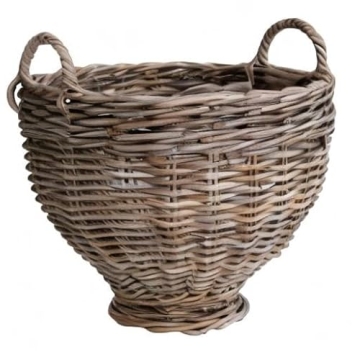 Creative Co-Op Woven Rattan Storage Basket for Versatile Use