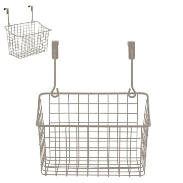 Spectrum Hanging Baskets for Organizing (Small, Industrial Gray) - Grid Over the Cabinet Wire Basket...
