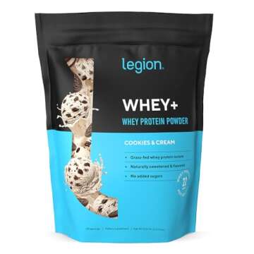LEGION Whey+ Cookies & Cream Whey Protein - Non-GMO, Low Carb, Lactose-Free Protein Powder