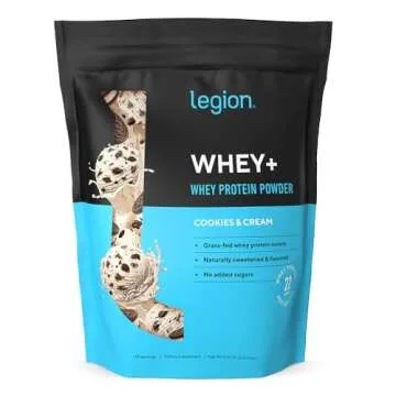 LEGION Whey+ Cookies & Cream Whey Protein - Non-GMO, Low Carb, Lactose-Free Protein Powder