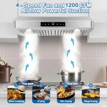30 inch Under Cabinet Range Hood 1200 CFM Touch Control