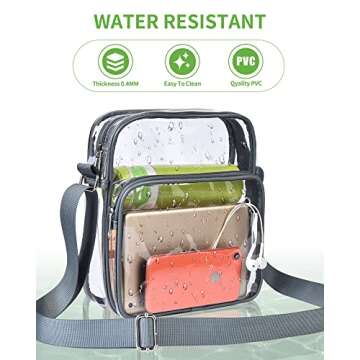 Stylish MAY TREE Clear Messenger Bag for Events and Daily Use