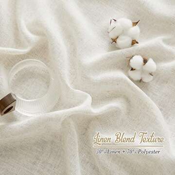 NICETOWN Linen Burlap Curtains for Light Filtering