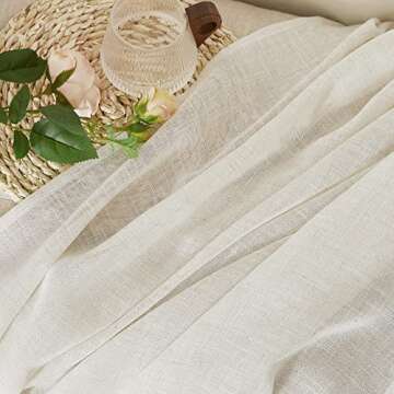 NICETOWN Linen Burlap Curtains for Light Filtering