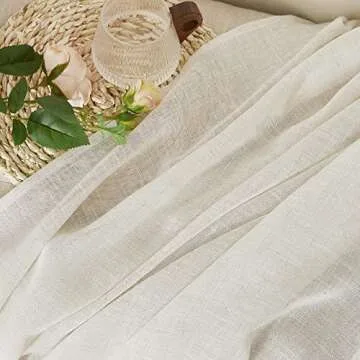 NICETOWN Linen Burlap Curtains for Light Filtering