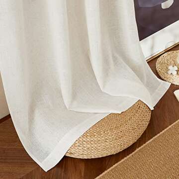 NICETOWN Linen Burlap Curtains for Light Filtering