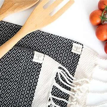 SMYRNA TURKISH COTTON Vintage Series Kitchen Dish Towels Pack of 2, Machine Washable Wash Cloths, Ul...