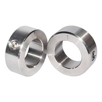 KZNANZN 2Pcs Shaft Collar Set Screw 1.5 inch Bore 2.25 inch Out Diameter Silvery 304 Stainless Steel
