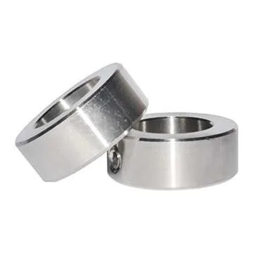 KZNANZN 2Pcs Shaft Collar Set Screw 1.5 inch Bore 2.25 inch Out Diameter Silvery 304 Stainless Steel