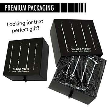 Cokester Funny Coasters for Drinks - 4 Pcs Gift Set