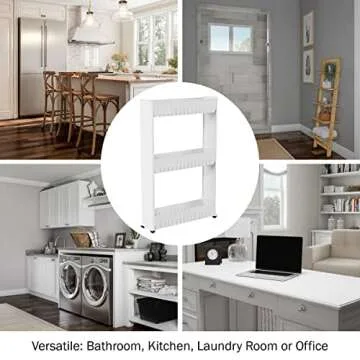 Everyday Home 3 Tier Slide Out Laundry Cart for Small Spaces