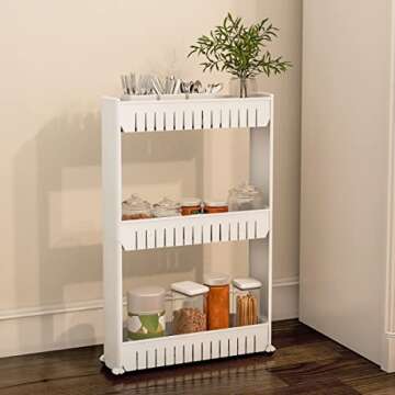 Everyday Home 3 Tier Slide Out Laundry Cart for Small Spaces