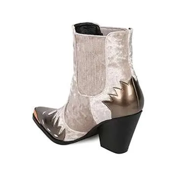 Cape Robbin Vegan Cowboy Booties with Flame Pattern