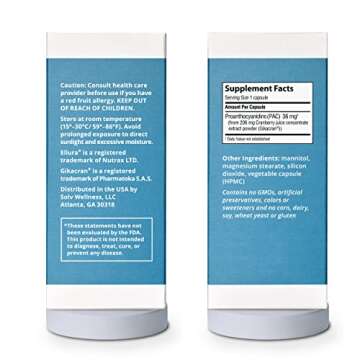 Solv Wellness Ellura Clinically Proven Cranberry Supplement: Get Ahead of UTIs with 36mg of 100% Bio...