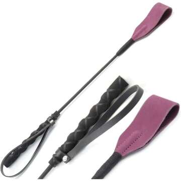18" Purple Riding Crop for Horses - Premium Quality