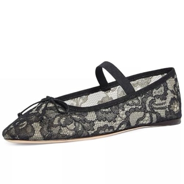 Shop AMINUGAL Black Mesh Ballet Flats for Women Comfort