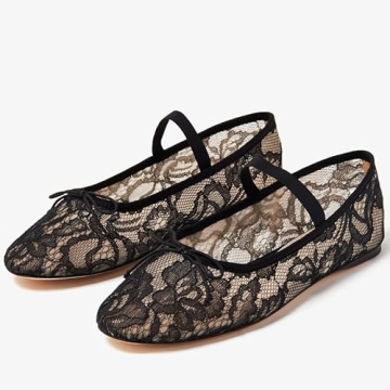 Shop AMINUGAL Black Mesh Ballet Flats for Women Comfort