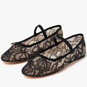 Shop AMINUGAL Black Mesh Ballet Flats for Women Comfort