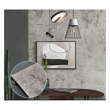 TJLMCORP 40×300CM Concrete Wallpaper Grey Peel and Stick Wallpaper Limewash Wallpaper Cement Wallpaper 15.7inch x118 inch (color2)