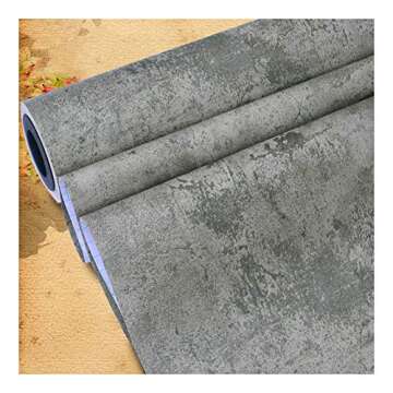 TJLMCORP 40×300CM Concrete Wallpaper Grey Peel and Stick Wallpaper Limewash Wallpaper Cement Wallpaper 15.7inch x118 inch (color2)