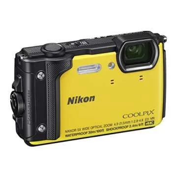 Nikon W300 Waterproof Underwater Digital Camera with TFT LCD, 3", Yellow (26525)
