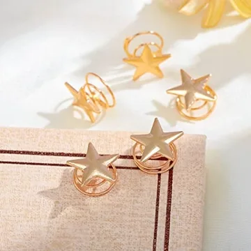 Charming Gold Star Hair Spirals - Perfect for All Occasions