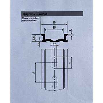 1 Piece DIN Rail Slotted Aluminum RoHS 12" Inches Long 35mm Wide 7.5mm High