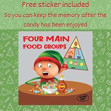 Elf Food Groups Candy Set for Fun Holiday Stocking Stuffers