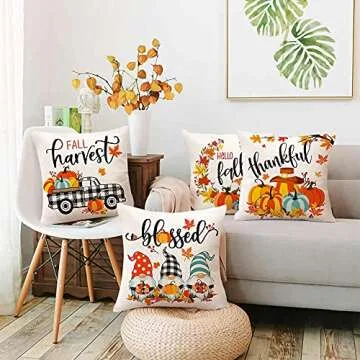 Hexagram Fall Pillow Covers for Seasonal Decor
