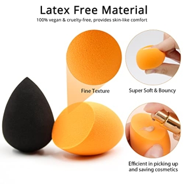 BEAKEY 10 Pcs Vegan Makeup Sponge Set for Flawless Finish