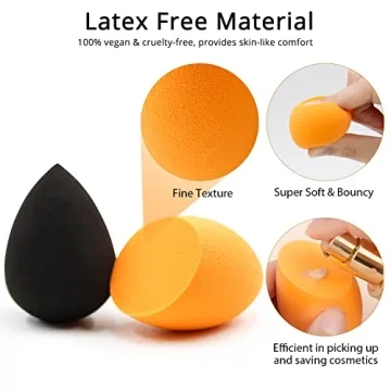 BEAKEY 10 Pcs Vegan Makeup Sponge Set for Flawless Finish