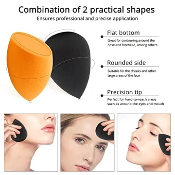 BEAKEY 10 Pcs Vegan Makeup Sponge Set for Flawless Finish