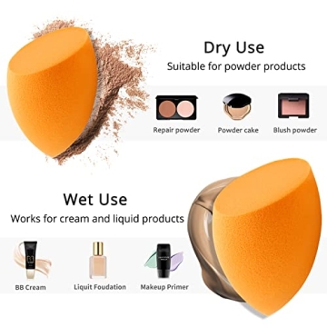 BEAKEY 10 Pcs Vegan Makeup Sponge Set for Flawless Finish