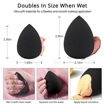 BEAKEY 10 Pcs Vegan Makeup Sponge Set for Flawless Finish