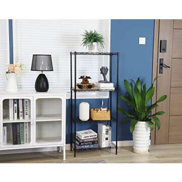 REGILLER 4-Tier Wire Shelving Unit Metal Storage Rack Adjustable Organizer Perfect for Pantry Laundr...