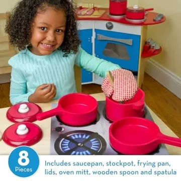 Melissa & Doug Deluxe Wooden Kitchen Accessory Set for Kids