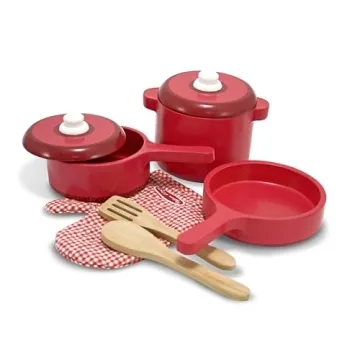 Melissa & Doug Deluxe Wooden Kitchen Accessory Set for Kids