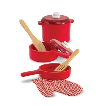 Melissa & Doug Deluxe Wooden Kitchen Accessory Set for Kids