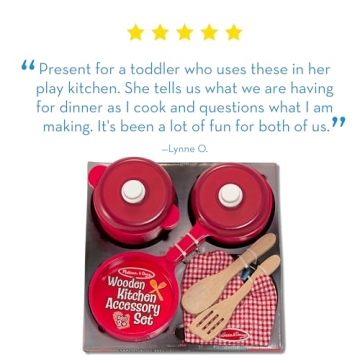 Melissa & Doug Deluxe Wooden Kitchen Accessory Set for Kids