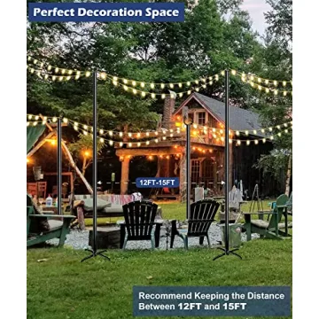 Eazielife 10FT String Light Pole for Outdoor Use