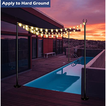 Eazielife 10FT String Light Pole for Outdoor Use