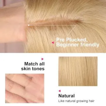 QD-Tizer Ash Blonde Synthetic Hair Wigs Long Straight Hair Mixed Platinum Blonde Color Natural HairLine Heat Resistant Fiber Hair Wigs for Fashion Women 32Inch