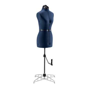 SINGER | Medium/Large Dress Form DF251 has 13 Individual Adjustments, 39-47" Bust, 31-39â€ Waist, 41-49" Waist, 14-16" Neck/Back, Hem Marker and Pin Cushion, Blue