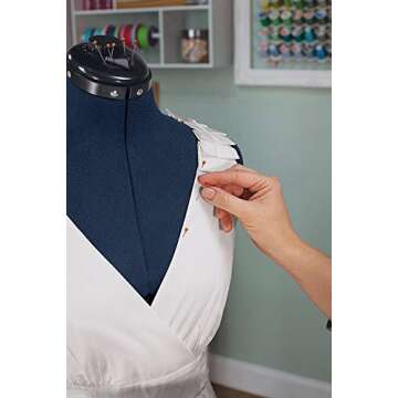 SINGER | Medium/Large Dress Form DF251 has 13 Individual Adjustments, 39-47" Bust, 31-39â€ Waist, 41-49" Waist, 14-16" Neck/Back, Hem Marker and Pin Cushion, Blue