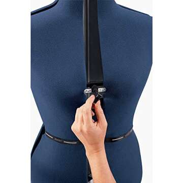 SINGER | Medium/Large Dress Form DF251 has 13 Individual Adjustments, 39-47" Bust, 31-39â€ Waist, 41-49" Waist, 14-16" Neck/Back, Hem Marker and Pin Cushion, Blue