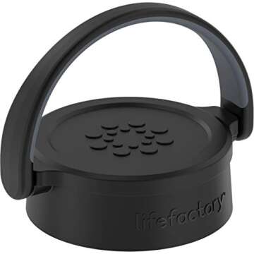 Lifefactory 22-Ounce BPA-Free Glass Water Bottle with Classic Cap and Protective Silicone Sleeve, Onyx