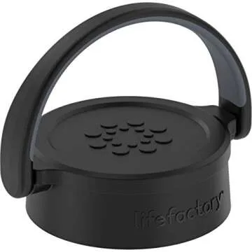 Lifefactory 22-Ounce BPA-Free Glass Water Bottle with Classic Cap and Protective Silicone Sleeve, Onyx